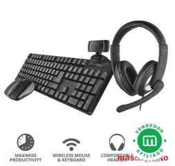 Kit Teclado+Raton+Webcam+Cascos Inalambr